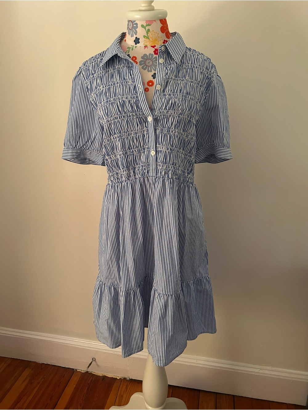 J.Crew - Blue & White Cotton Dress